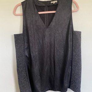 Calvin Klein Faux Leather Work Top Size L